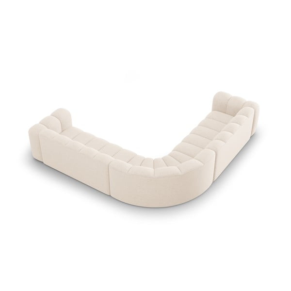 Colțar modular crem cu tapițerie din chenille Lupine – Micadoni -image-3