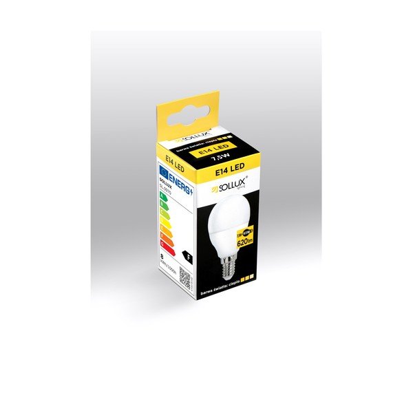 Bec LED E14, cu lumină albă caldă 7,5 W – Sollux-image-1