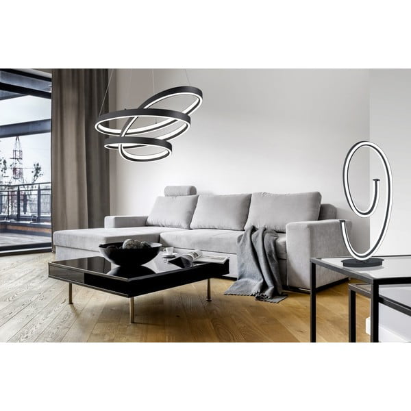 Lustră neagră LED cu control vocal/cu control prin aplicații mobile cu abajur din metal Ciola – CINQUE-image-1