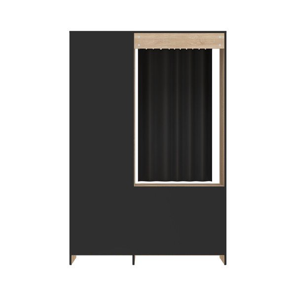 Dulap negru cu aspect de stejar 122x182 cm Jungo - TemaHome -image-3