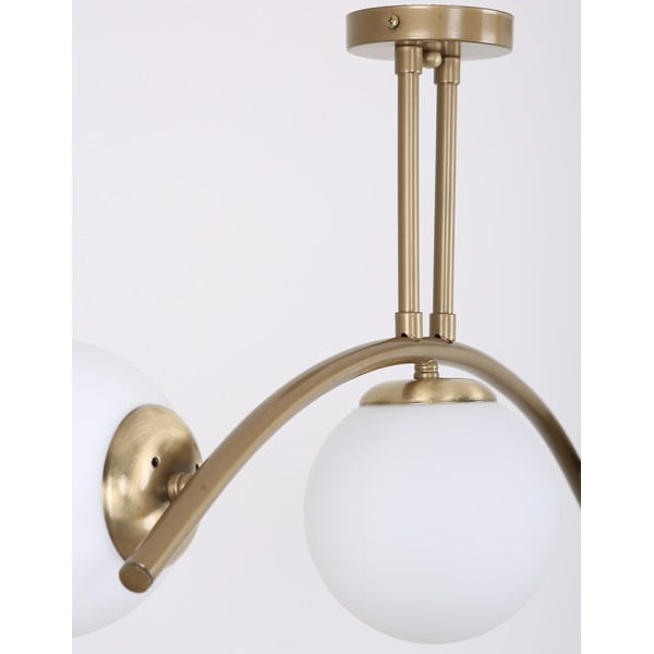 Plafonieră alb-auriu cu abajur din sticlă ø 15 cm Yay – Squid Lighting-image-1