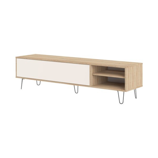 Masă TV crem  cu aspect de lemn de stejar 165x44 cm Aero - TemaHome -image-2