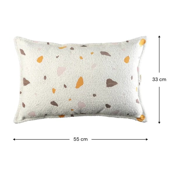 Pernă decorativă pentru copii crem bouclé/chenille Terrazzo Bolster – Wigiwama-image-2