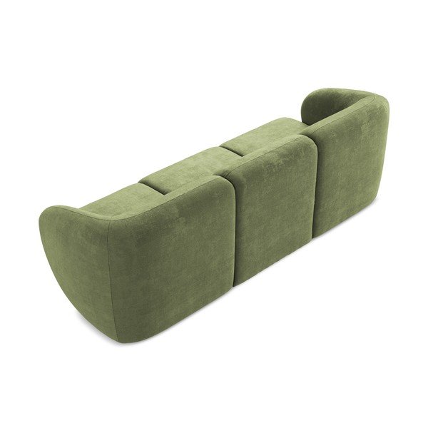 Canapea verde cu tapițerie din chenille 244 cm Lani – Makamii-image-3