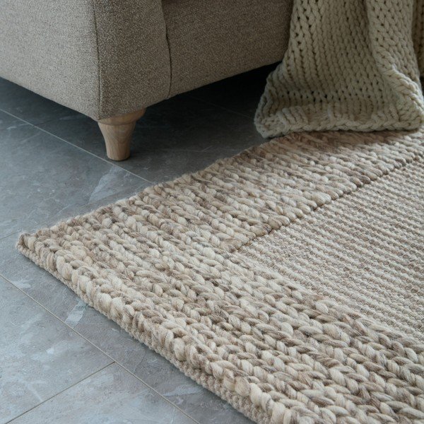 Covor în culoare naturală țesut manual din amestesc de lână 120x170 cm Rue – Flair Rugs-image-2