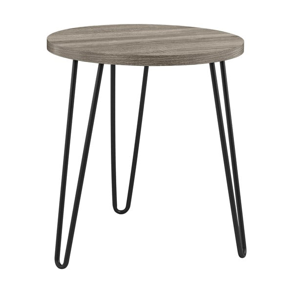 Măsuță auxiliară Støraa Owen, ø 50 cm, maro-gri-image-3