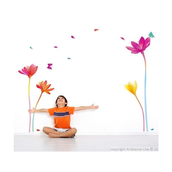 Set autocolante de perete Ambiance Rainbow Flowers-image-4