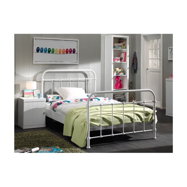 Pat metalic pentru copii Vipack New York, 120 x 200 cm, alb-image-2