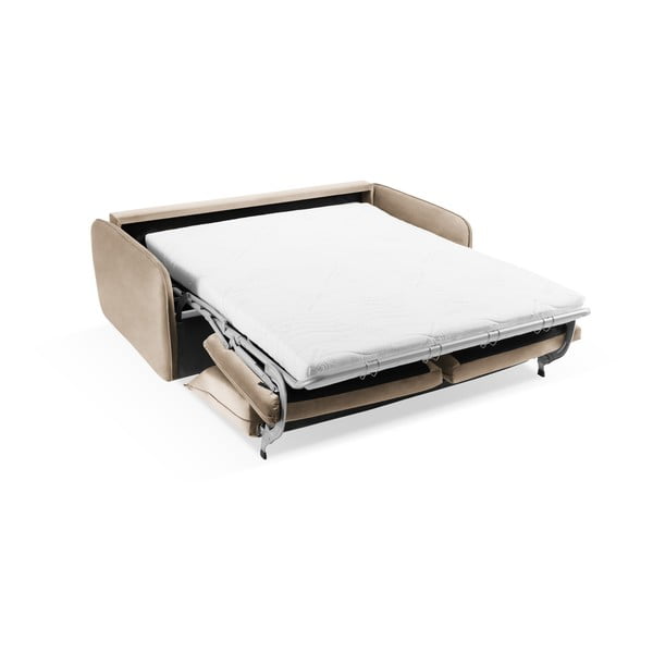 Canapea bej extensibilă cu tapițerie din catifea 194 cm Vienna – Cosmopolitan Design-image-4