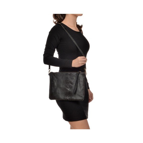 Geantă din piele Luisa Vannini Dahlia Black, negru-image-4