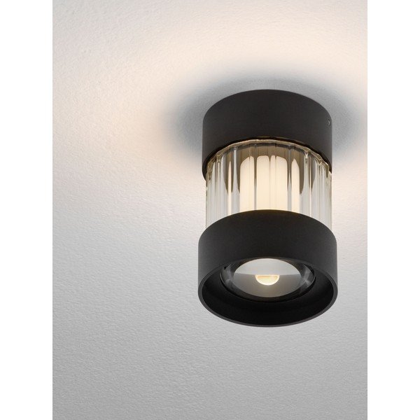Plafonieră negru-mat LED cu intensitate reglabilă din aluminiu cu abajur din sticlă Glovia – Nova Luce-image-2