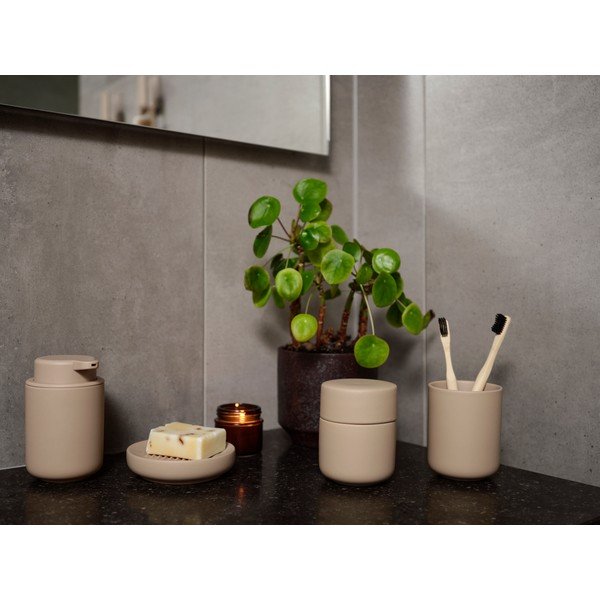 Dozator de săpun lichid bej din gresie ceramică 250 ml Ume – Zone-image-2