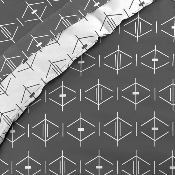 Husă de pilotă albă/gri închis din bumbac pentru pat dublu/extinsă 240x220 cm Aristide – douceur d'intérieur-image-3