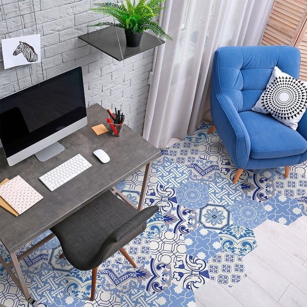 Set 10 autocolante impermeabile pentru podea Ambiance Ursulina, 20 x 18 cm-image-1