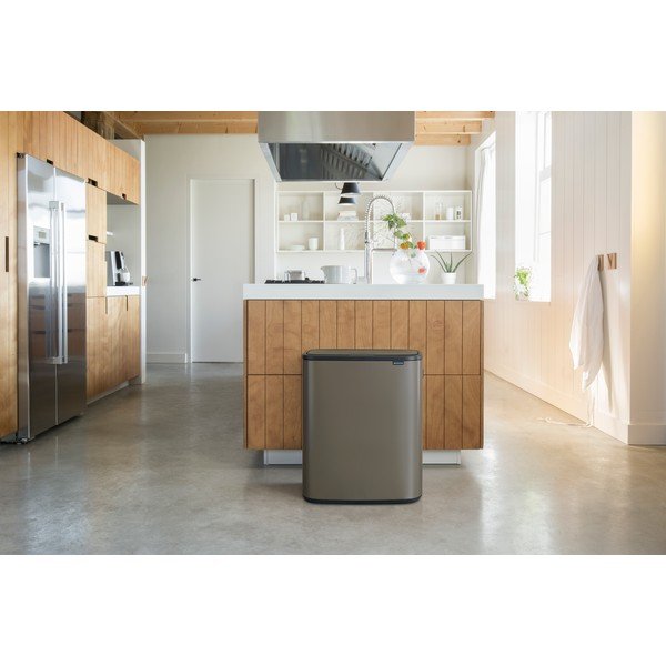 Coș de gunoi gri cu senzori de atingere din oțel 60 l Bo Touch Bin – Brabantia-image-1