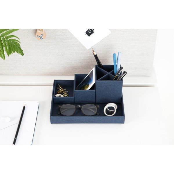 Organizator de birou din 4 piese Bigso Box of Sweden Lena, albastru închis-image-1