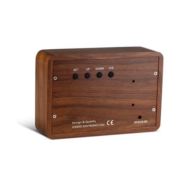 Ceas deșteptător cu LED Gingko Brick Click Clock, maro-verde-image-4