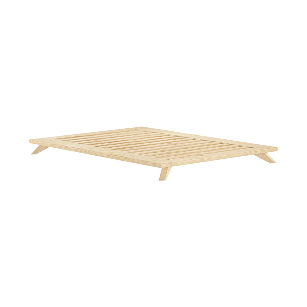 Pat matrimonial din lemn masiv de pin cu somieră 180x200 cm Senza – Karup Design