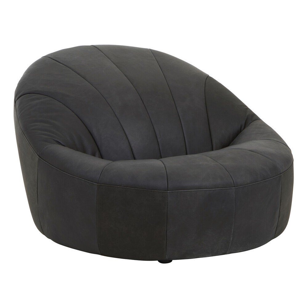 Fotoliu negru cu tapițerie din piele Hoxton – Premier Housewares