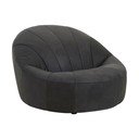 Fotoliu negru cu tapițerie din piele Hoxton – Premier Housewares