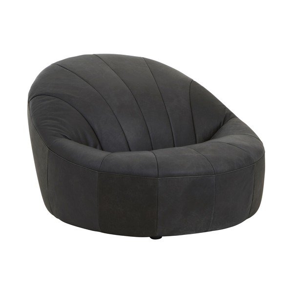 Fotoliu negru cu tapițerie din piele Hoxton – Premier Housewares