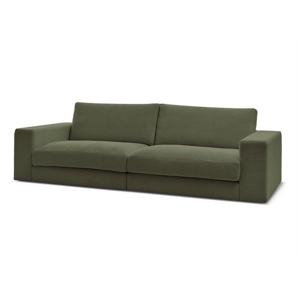 Canapea verde cu tapițerie din catifea reiată  274 cm Leonard – Bobochic Paris-image-3