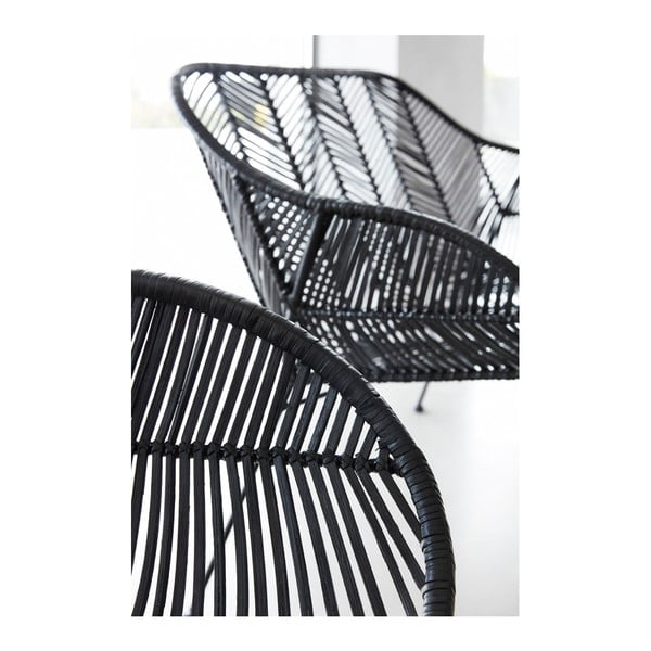 Scaun din ratan Hübsch Aslog, negru-image-2