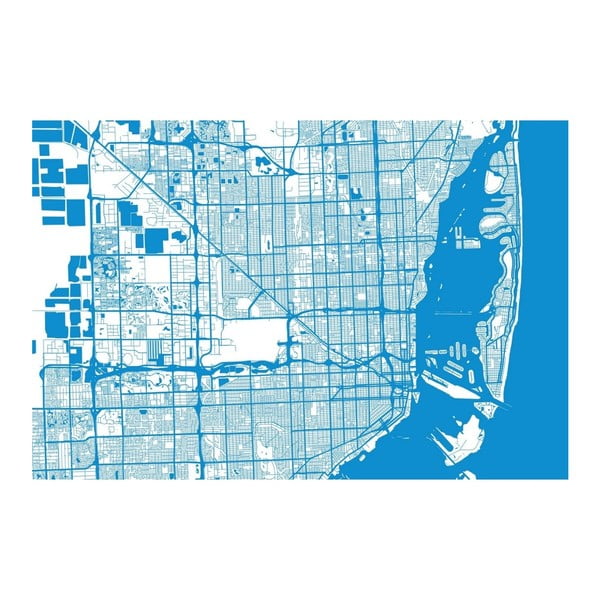 Tablou Homemania Maps Miami, 70 x 100 cm