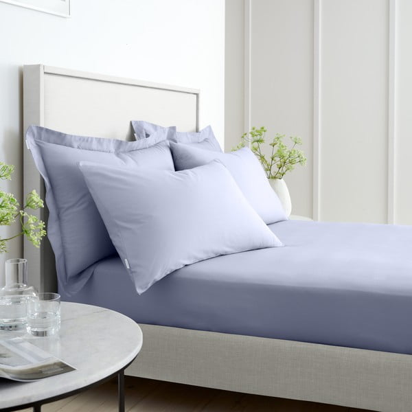 Cearceaf mov lavandă din bumbac percal cu elastic 150x200 cm Cotton Percale – Bianca-image-2