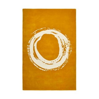 Covor din lână Think Rugs Elements Circle, 120 x 170 cm, galben muștar
