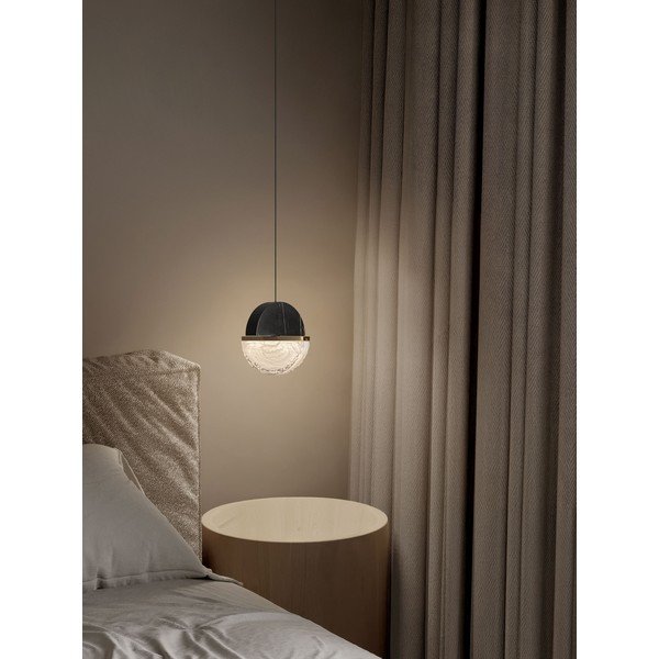 Lustră neagră LED cu intensitate reglabilă din metal ø 16 cm Dorin – Nova Luce-image-1
