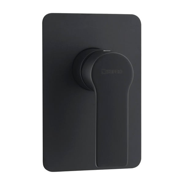 Baterie negru-mat pentru duș încastrată (1 ieșire) Pax – Sapho