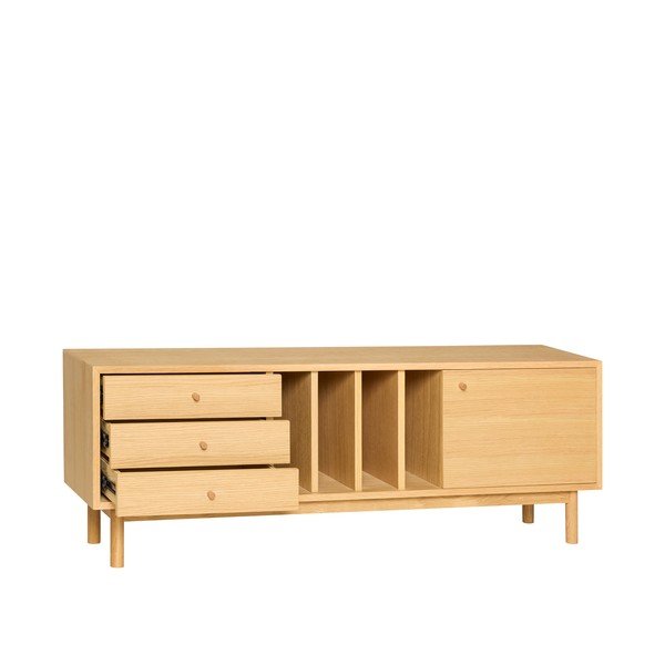 Comodă în culoare naturală cu aspect de lemn de stejar 140x50x37 cm Nobby – Hübsch-image-4