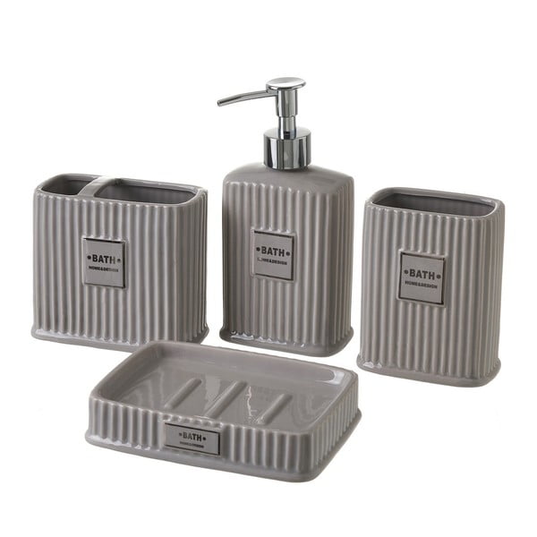 Set de accesorii de baie gri Griso – Casa Selección