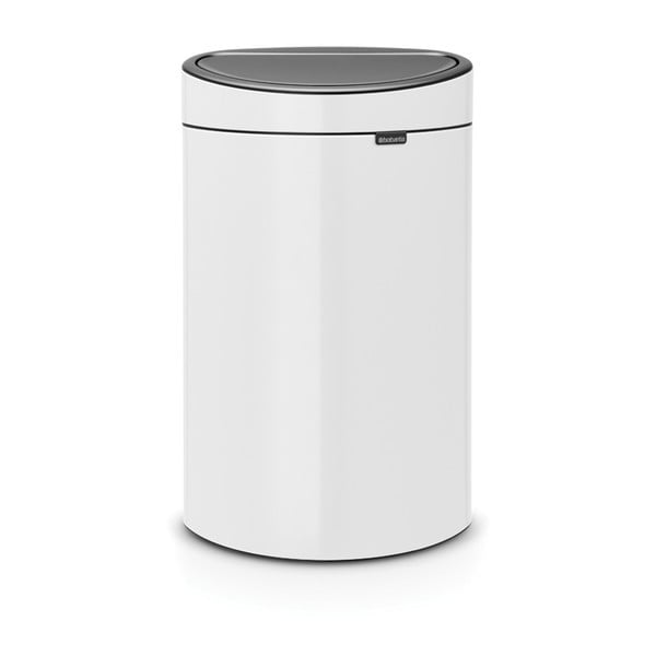 Coș de gunoi alb cu senzori de atingere din oțel 40 l Touch Bin – Brabantia