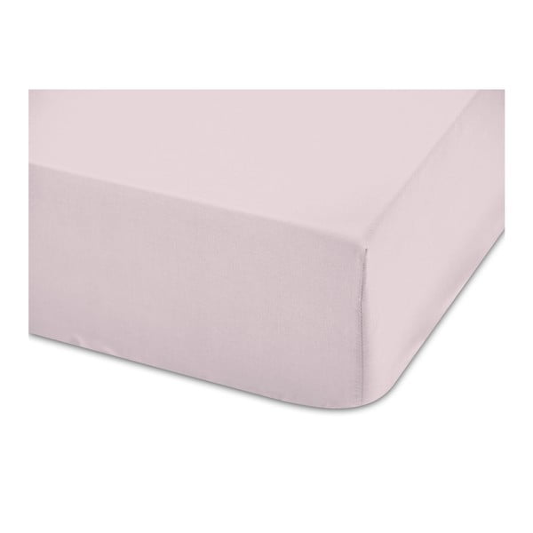 Cearșaf din bumbac cu elastic Boheme Basic, lățime 80 cm, roz