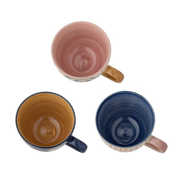 Căni 3 buc. pentru latte din gresie ceramică 290 ml Eviaya – Bloomingville-image-3