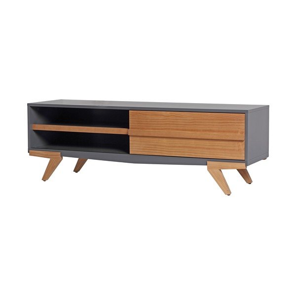 Masă TV cu detalii gri Marckeric Martina, 130 x 38 cm-image-2