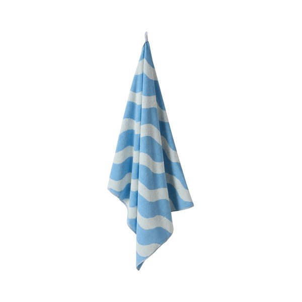 Prosop alb/albastru deschis din bumbac 90x150 cm Waves – Jotex-image-3