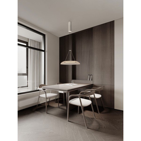 Lustră alb mat LED din aluminiu cu abajur din sticlă acrilică ø 40 cm Mantle – Nova Luce-image-2