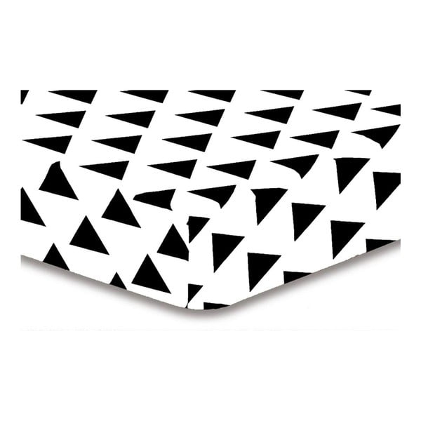 Cearșaf din microfibră cu elastic DecoKing Hypnosis Triangles Elena, 180 x 200 cm