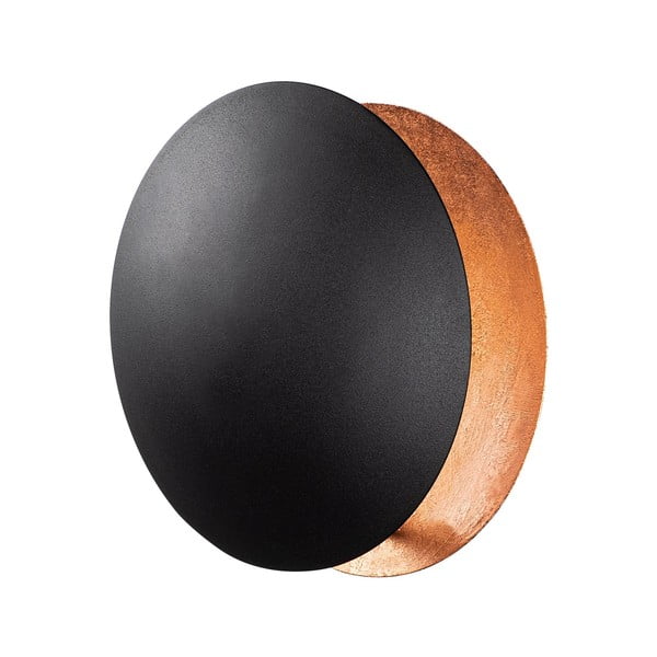 Aplică de perete neagră/arămie LED ø 25 cm Yosma – Opviq lights-image-4