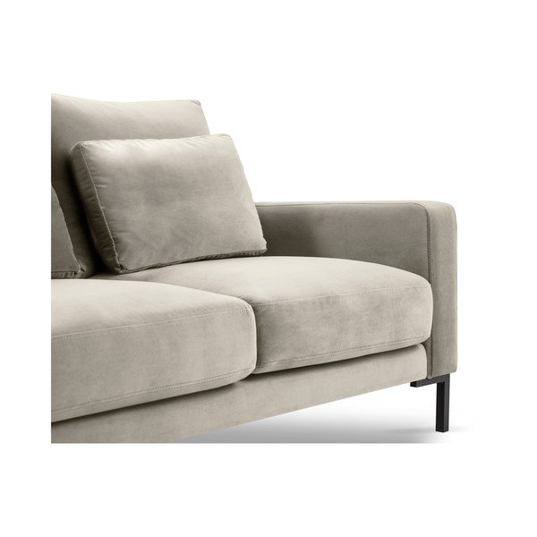 Canapea cu tapițerie de catifea Interieur 86 Seine, 158 cm, bej-image-1