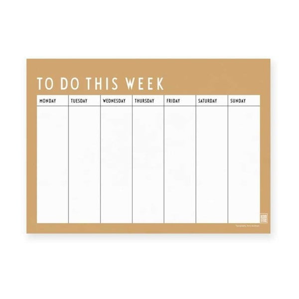 Planificator săptămânal Design Letters Weekly, bej