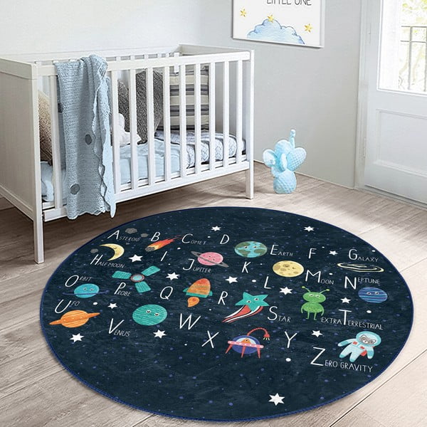 Covor pentru copii albastru închis ø 100 cm Comfort – Mila Home-image-1