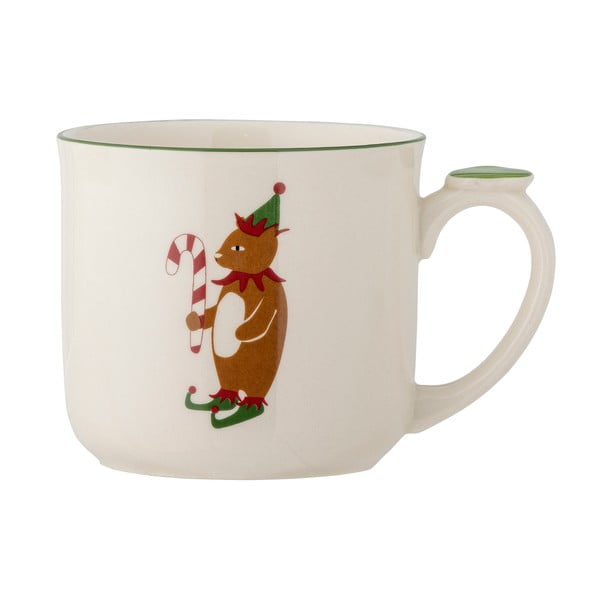 Cană crem cu filtru din gresie 300 ml  cu model de Crăciun Valentin – Bloomingville-image-3