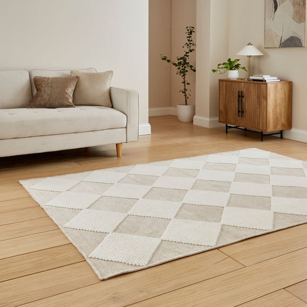 Covor alb-bej lavabil 160x230 cm Lyna Beige&White – Think Rugs-image-2