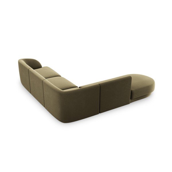 Colțar verde cu tapițerie din catifea (colț pe partea stângă ) Miley  – Micadoni Home-image-4