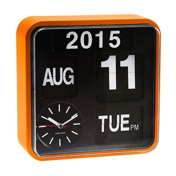Ceas de birou și masă Present Time Mini Flip negru