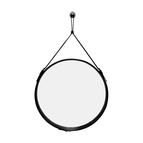 Oglindă suspendată cu ramă neagră RGE Elvis, ø 60 cm